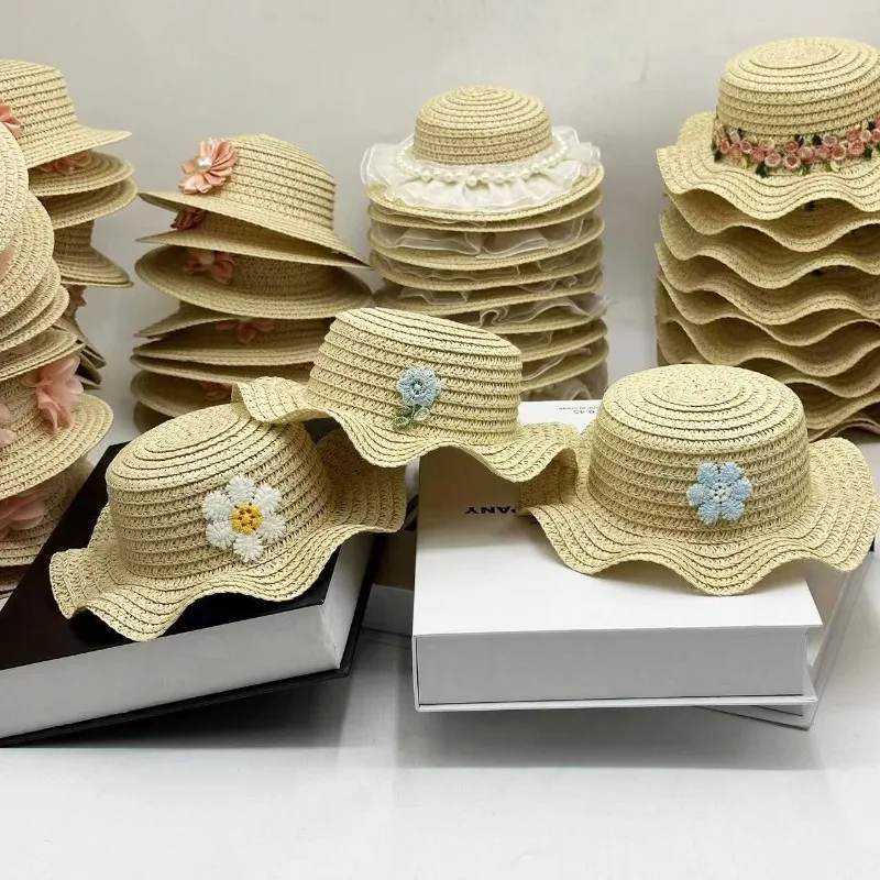 

Mini Small Fragrant Flower Pet Hat Cat Dog Straw Hat Pet Accessories Bow Wavy Edge Small Straw Hat