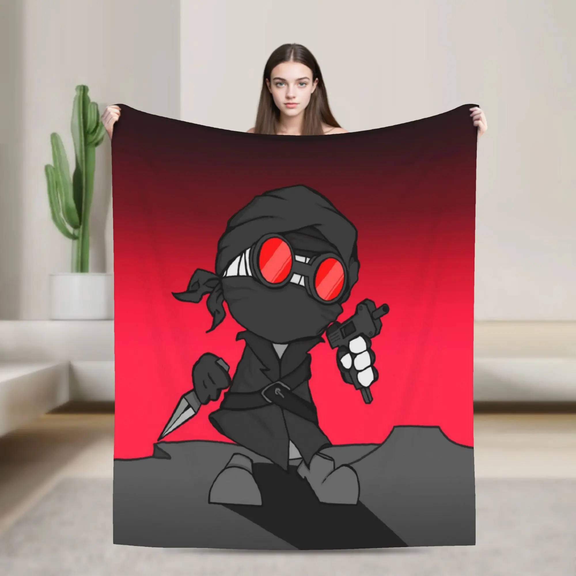 MADNESS COMBAT Hank Super Soft Blankets  Girls Boys Plush Throw Blanket Comfortable Living Room Flannel Bedspread Sofa Bed Cover