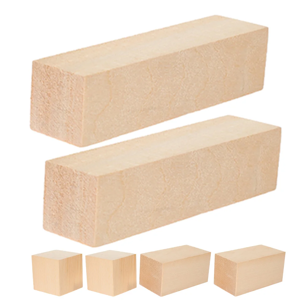 

6Pcs Wood Rectangles Unfinished Basswood Blocks for Crafts Carving Painting DIY Art Projects Natural Rustic Charm
