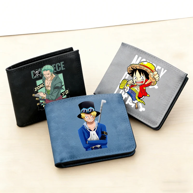 

One Piece Nylon Wallet Lightweight Portable Card Bag Luffy Zoro Sanji Anime Coin Wallet Large Capacity Fashion Coin Purse Gift