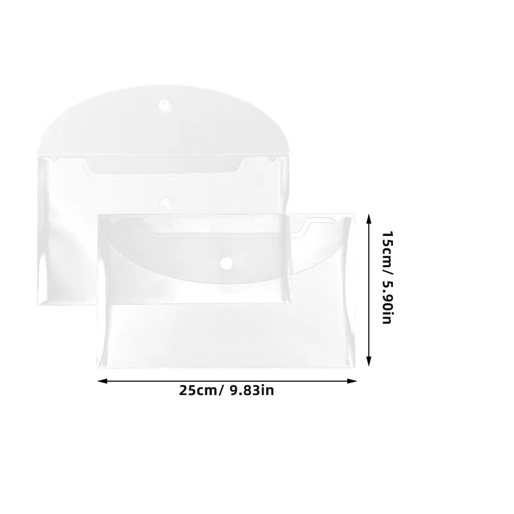 

20Pcs Receipt Organizer Transparent Document Bags Lightweight Invoice Holder for Office School Document Storage