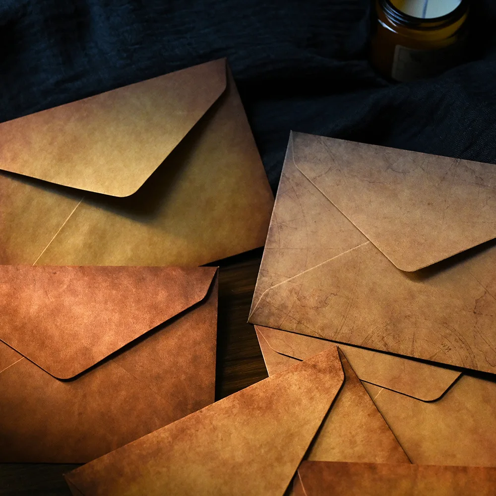 Sobres de papel grueso con diseño Vintage, papelería Retro gruesa, invitación de boda, regalo convidado, sobres para tarjetas de felicitación, 10 Uds.