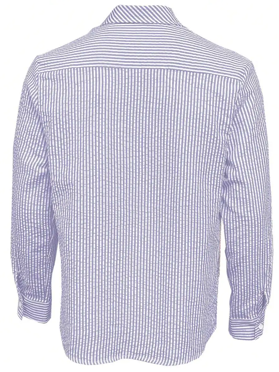 Herren Langarm-Streifenhemd mit Lockerem Schnitt Stilvolle Bequeme Freizeitkleidung für Alle Jahreszeiten Ideal für Outdoor-Aktivitäten – Detail 22