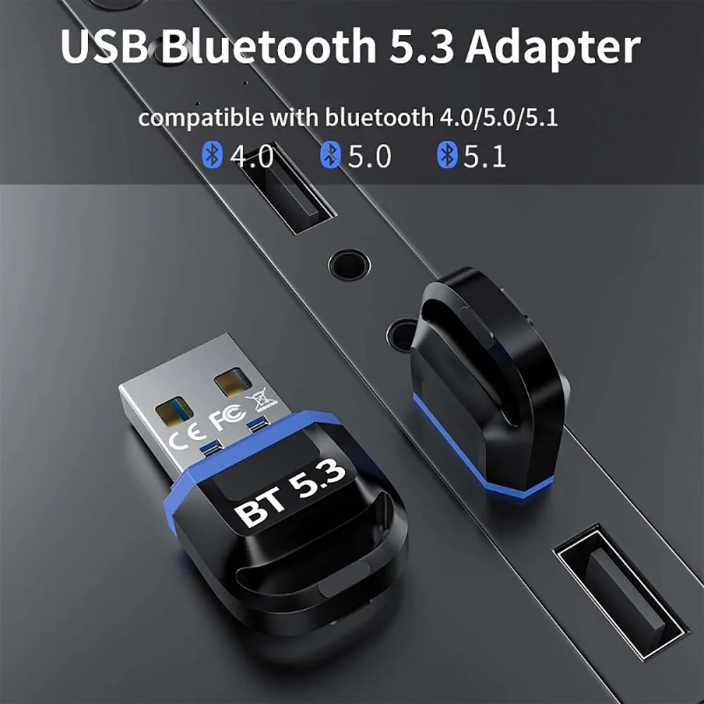 USB Bluetooth Adapter Wireless Bluetooth 5.3 Receiver Transmitter Mouse Keyboard Speaker Bluetooth Dongl for Computer PC Laptop