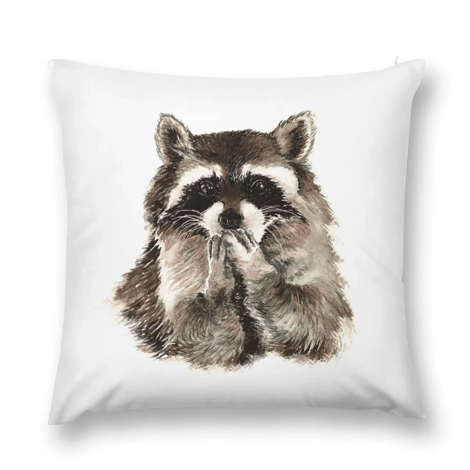 

Cute Raccoon Blowing Kisses Throw Pillow covers for pillows Decorative Cushions pillow