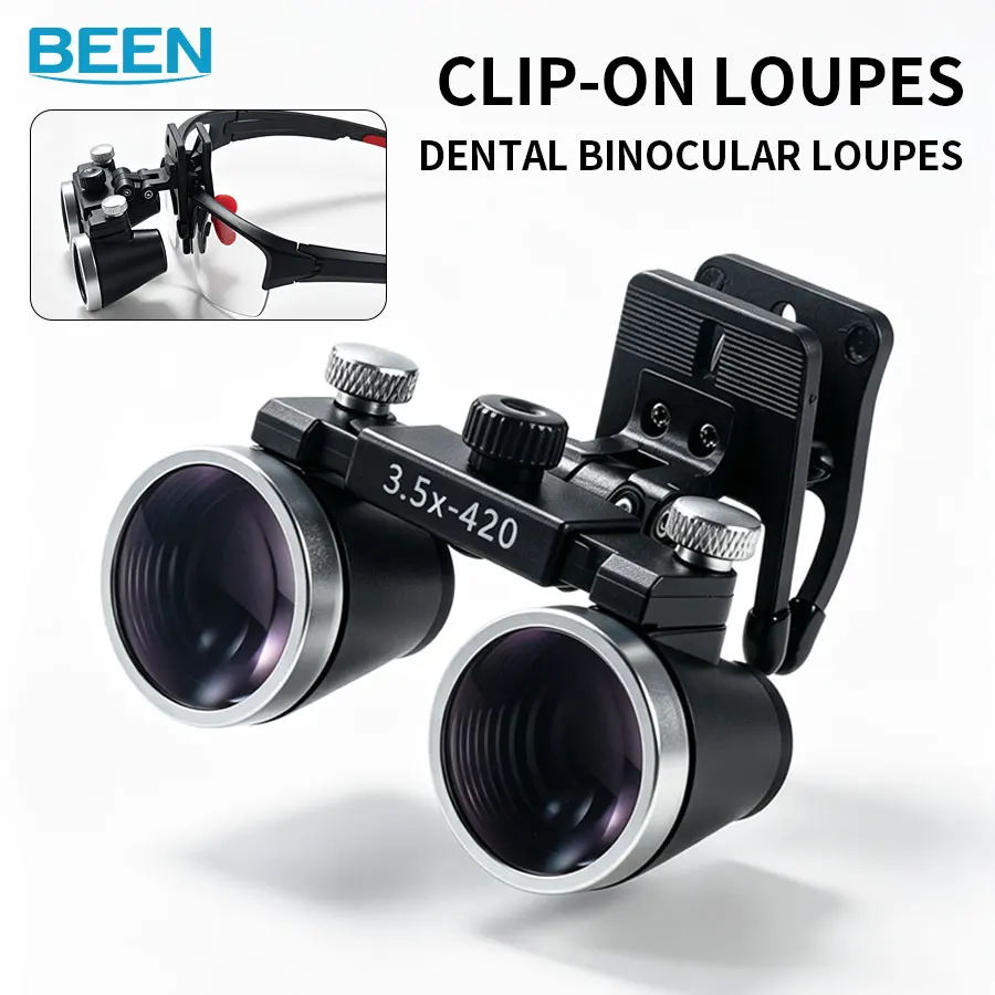 Binocular Magnifier for Dentist, Dental Loupes, New Eyeglass Clip, Surgical Optical Glass Lens, 2.5X, 3.5X Magnification
