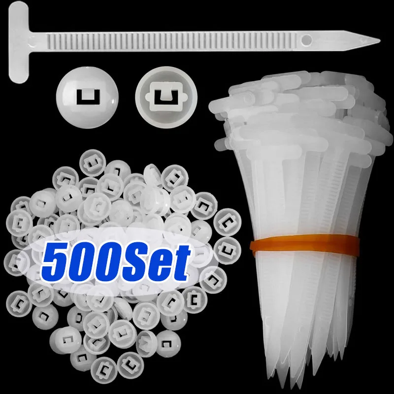 10-500Set White Self-Locked Nylon Cable Tie Push Clips Wire Tie Released Zip Straps Car Pipe Cable Fastener Bundle Fixed Binding