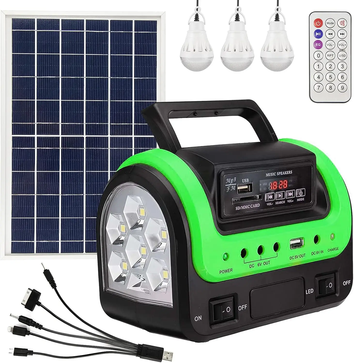 Solar Generator Portable with Panel Solar Power Generators Station Flashlight Emergency Powered for Home Use Camping Hunting