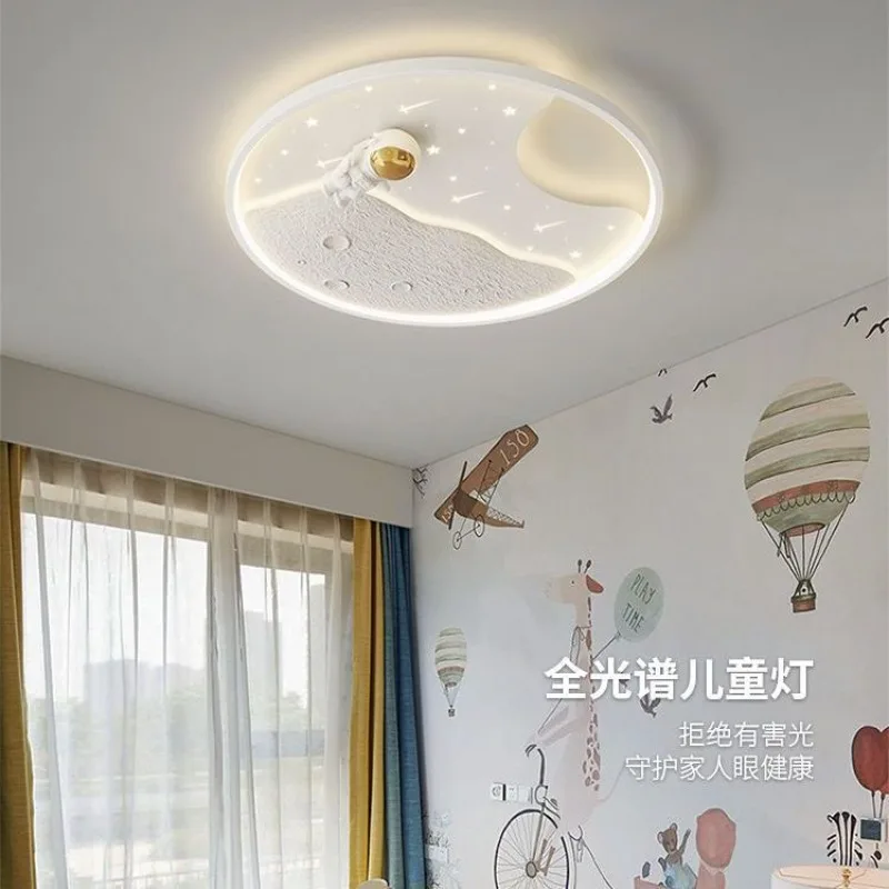Creative Spaceman Astronaut Modern Acrylic LED Ceiling Light Full Spectrum Eye Care Kids Bedroom