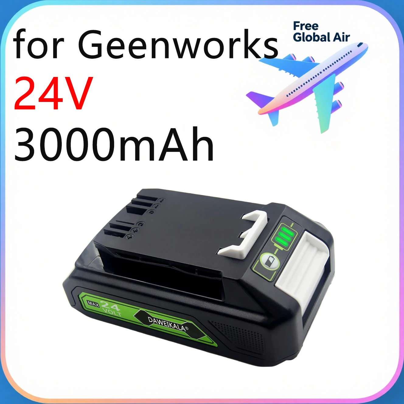 3000mAh 24V Replacement Battery for Greenworks 24V Cordless Tools Li-ion Battery Pack Compatible WithDrill/Driver/Screwdriver