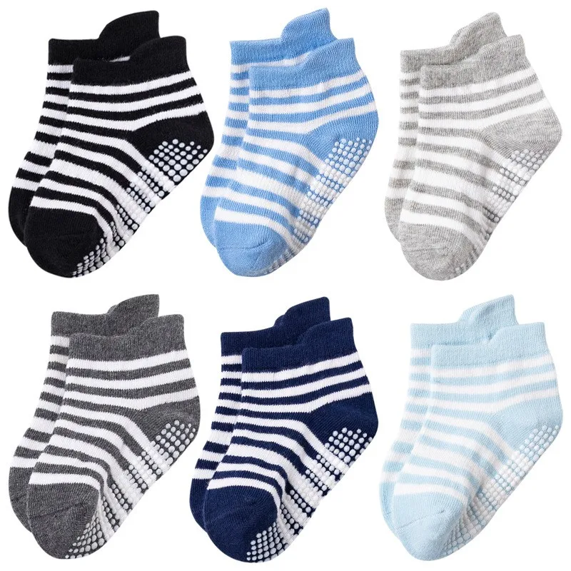 Kiddiezoom 6 Pairs/Set Four Seasons 0-5Y Solid Newborn Baby Boy Girl Socks 100%Cotton Soft Infant Accessories