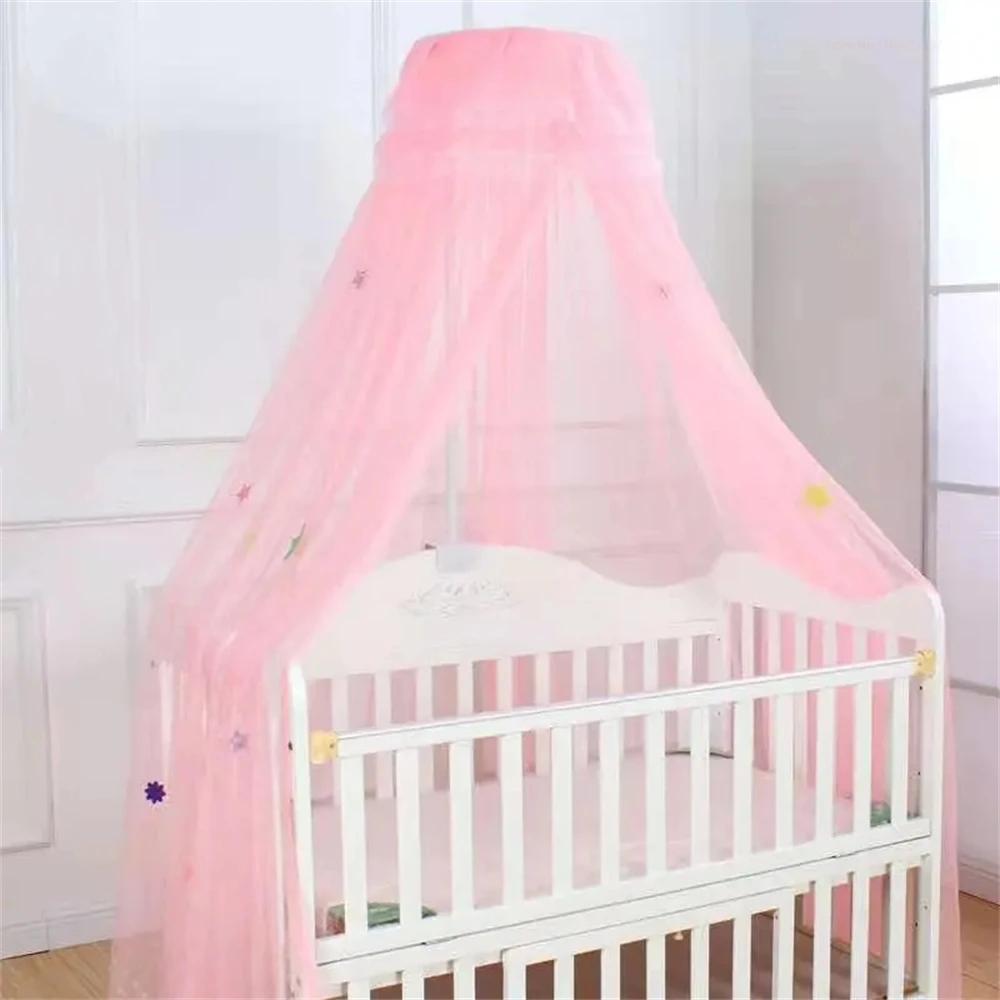 Baby Mosquito Net Mesh Dome Elegant Hung Decor Dome Mosquito Net Tent Star Decoration Newborn Infants Portable Canopy Kids Bed