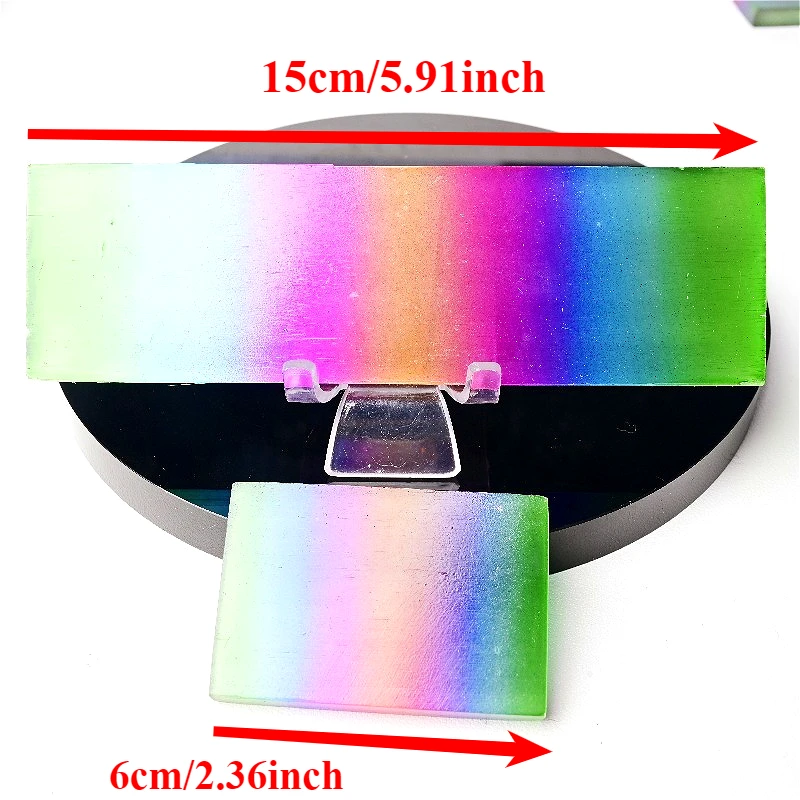 1pc vibrant Aura Selenite Slab, Bohemian Home Decor, Jewelry Making, Unique Gift for Collectors, Mineral Specimen Decoration