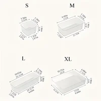 Boîtes de rangement cosmétiques transparentes, boîte de séparation et d'organisation intégrée à tiroir, boîte de rangement de papeterie de bureau 4/7/8 pièces 3