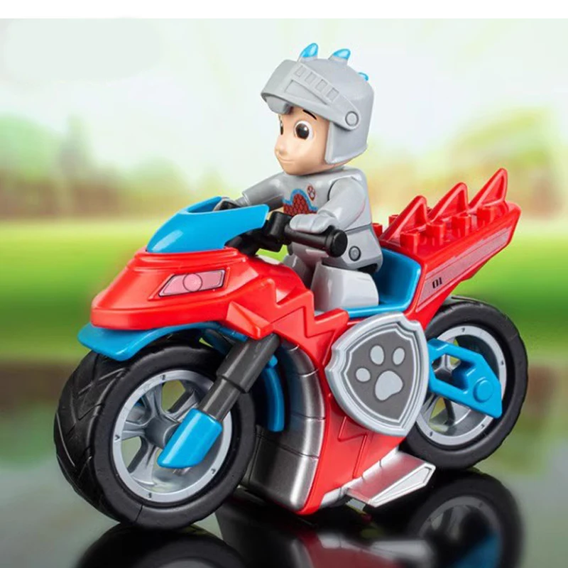 Psi Patrol ratownicy Ryder kapitan motocykla z Patrulla Canina figurka Anime kombinacja samochodu patrolowego dla dzieci zabawka prezent