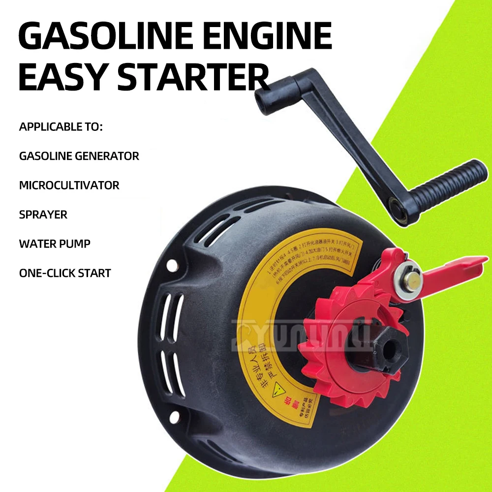 Engine No-Pull Starter Hand-Cranked Starter 168/170F Black Red Micro Tiller Sprayer Water Pump Generator plastics Case
