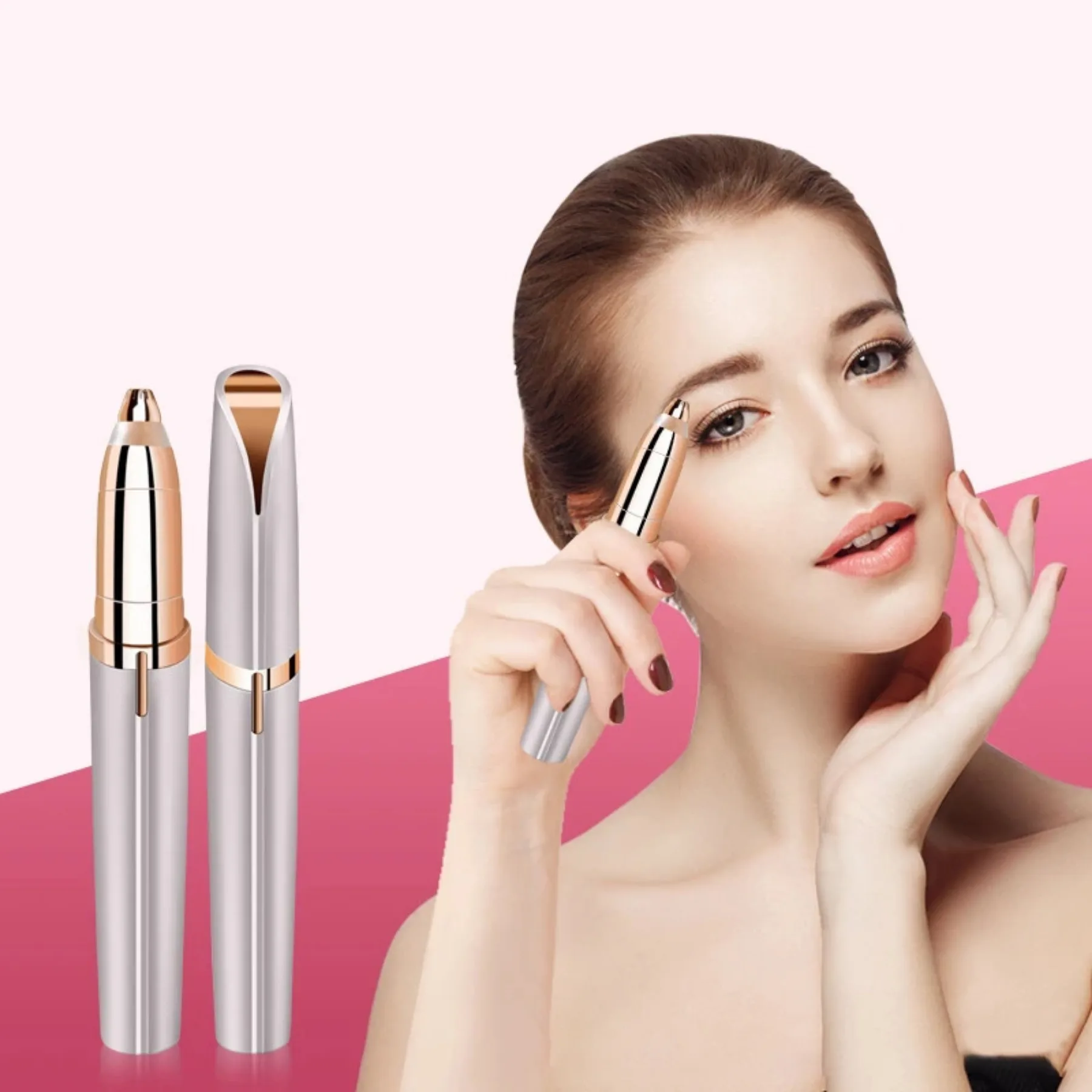 1pc Electric Eyebrow Trimming Tool For Beginners Automatic Electric Eyebrow Trimmer Nose Hair Shaving Brush Scraper Battery Ver image 6