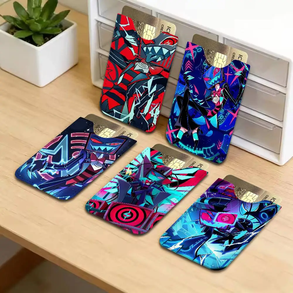 V-Vox Hazbin Hotel Anime Universal PU Leather Slim Card Wallet, ID Credit Card Organizer, Compact Portable Holder for Outdoor
