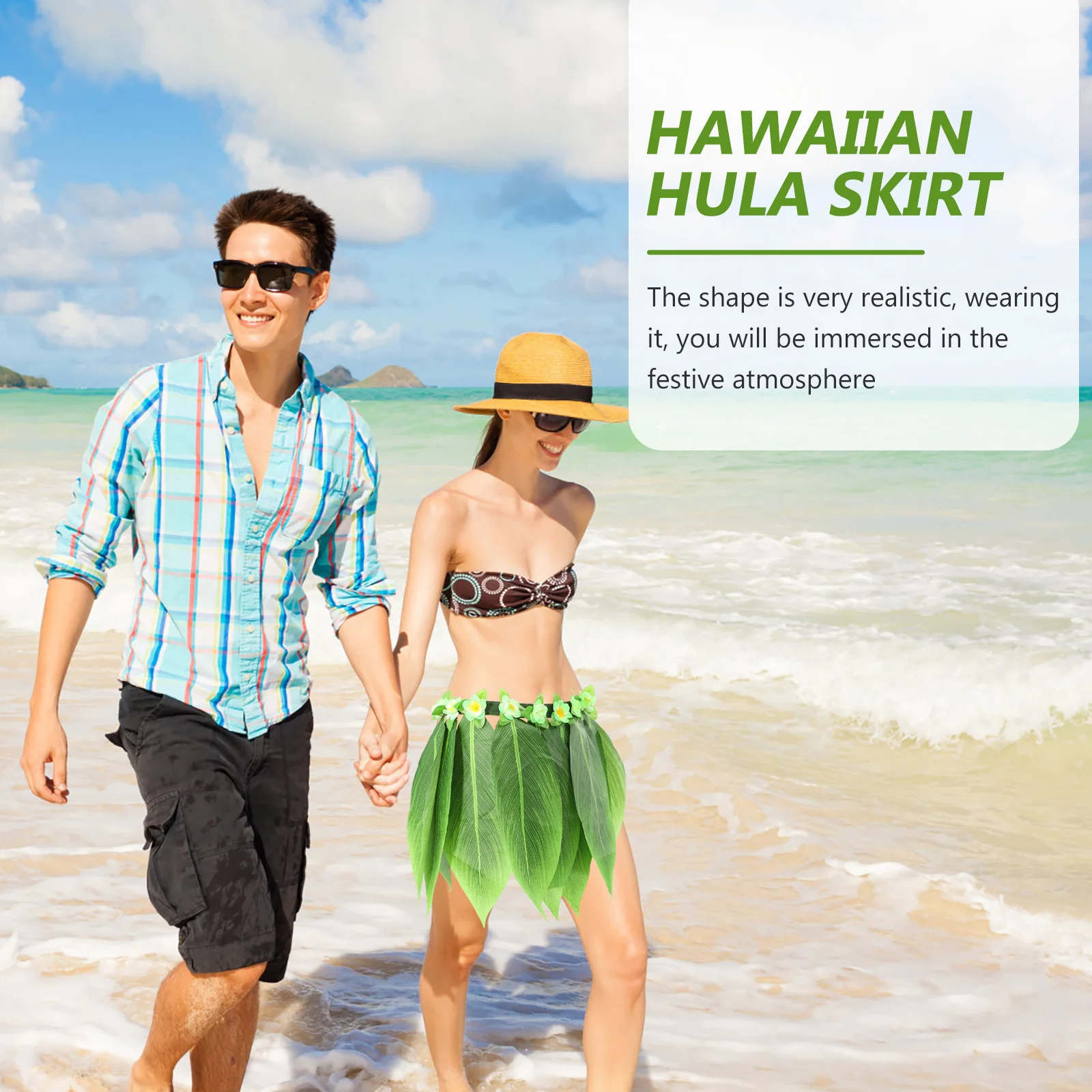 

Hula Skirt Premium Material Elastic Fit For Hawaiian Party Beach Luau Dance Performance Costume Festival Decor Grass Skirt