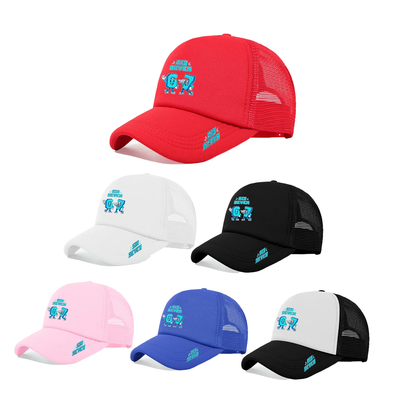 1PC 67 pixel trendy and cool mesh eye cap! Red eye-catching+breathable mesh fabric, personalized commuting design