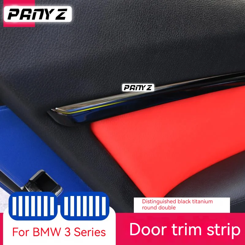 For BMW 3-series F30 316i 320i door interior trim protection strip interior door plate trim cover armrest chrome Mouldings