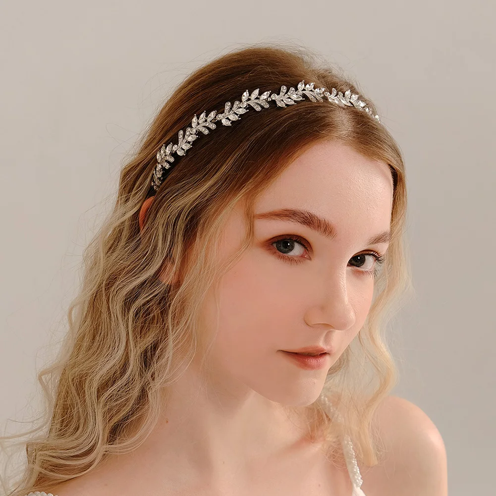 

Модные ленты для волос из сплава со стразами и листьями, повседневные простые короны, свадебные украшения для вечеринок, аксессуары для волос, бесплатная доставка