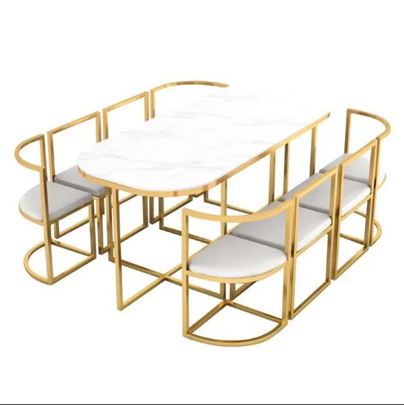 

Modern Removable Furniture Dining Table Multiple Sizes Available Luxury Sintered Stone Marble Dining Table