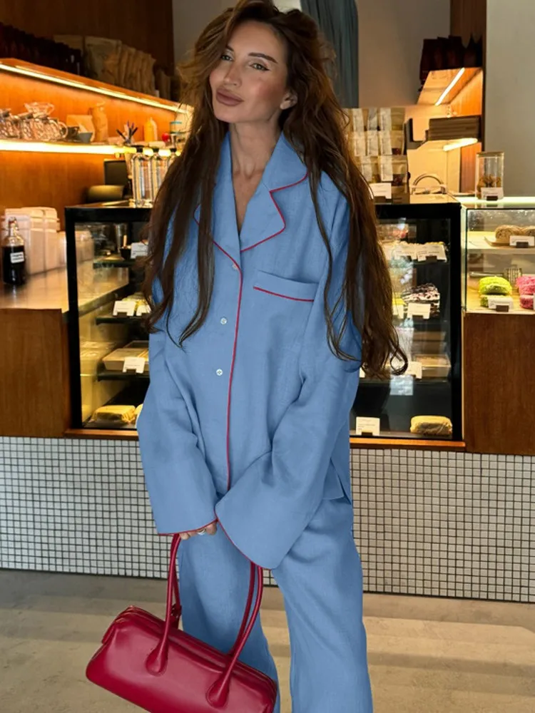 

Женский комплект из 2 предметов, осенне-зимняя рубашка с длинными рукавами, блузка, топ и брюки, костюмы, модные офисные женские одинаковые комплекты, наряд