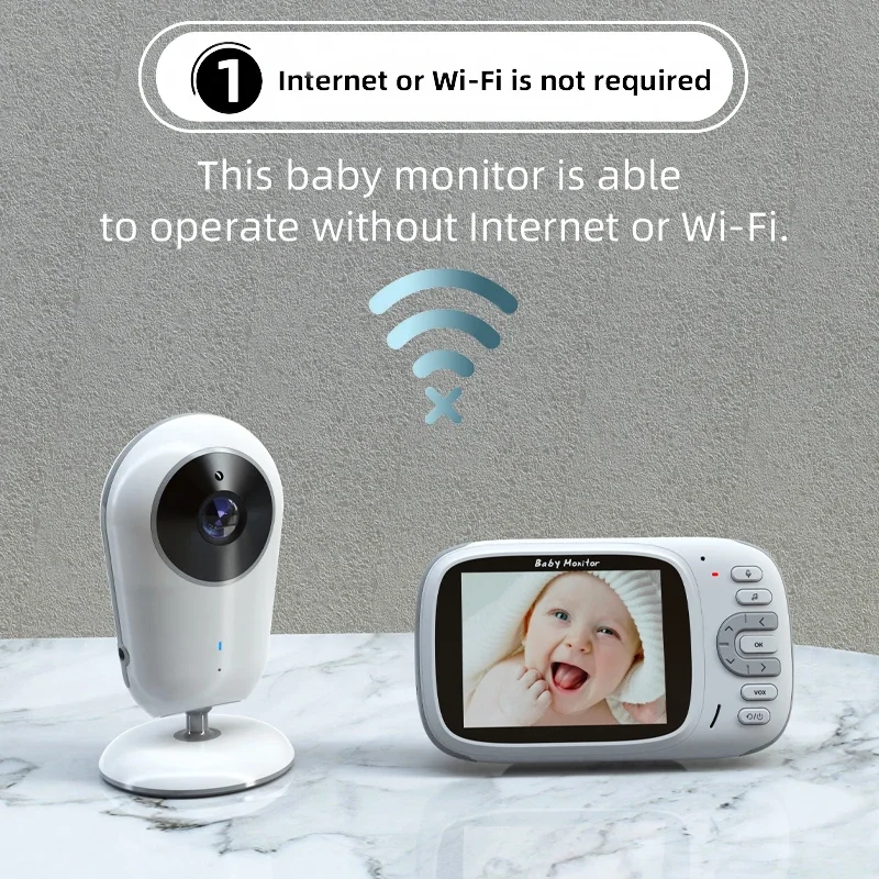 3. 2-calowy niania elektroniczna Baby Monitor z aparatem dla noworodka pokój dziecięcy ekran monitoringu Cctv Camara dla osób starszych nie ma Wifi niania elektroniczna Baby Monitor rzeczy dla dziecka