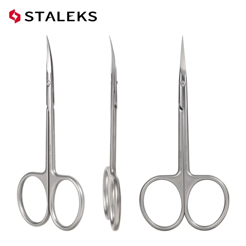 1pc STALEKS Stainless Steel SS-10-3 Nail Scissors Eyebrow Scissors Profession Elbow Scissor Trim Nose Hair Makeup Tools