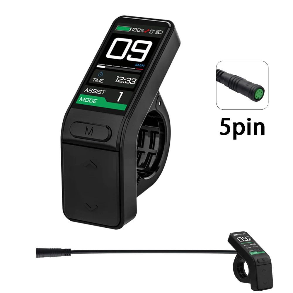 

SW102-T Color Screen 5pin Display for Electric Bike BBS01/BBS02/BBSHD Waterproof Compatible with 24V/36V/48V