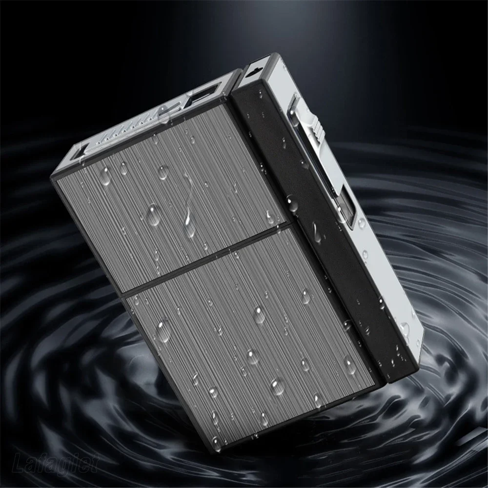20 Sticks Cigarette Case Metal Lighter Turbo Butane Cigarette Capacity Gas Cigarette Lighter Gadget Lighter Box Men\'s Gift