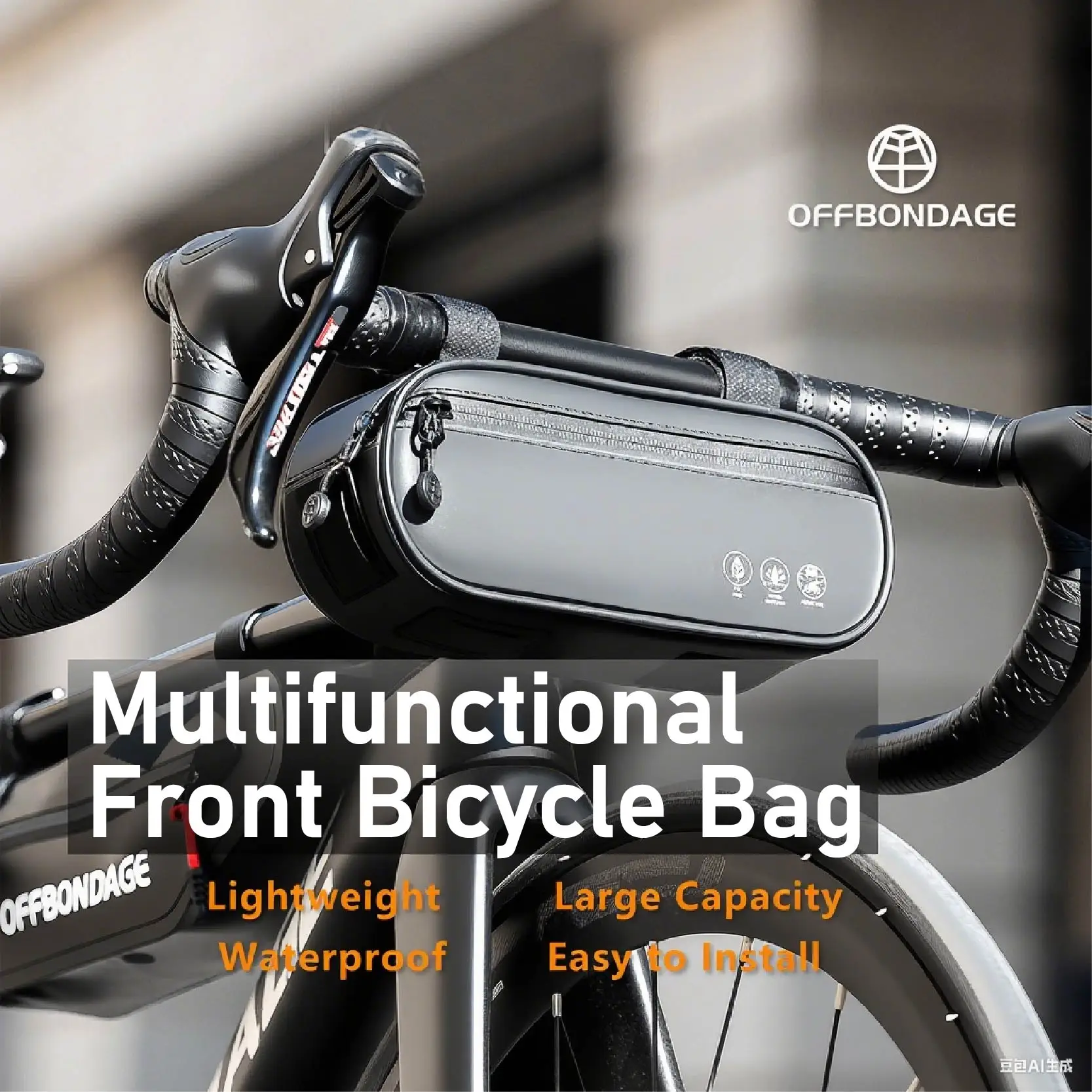 

OFFBONDAGE Bike Bag Waterproof Reflective Multifunctional Front Bag Large Capacity Ultralight Cycling Pannier Bag Accessories