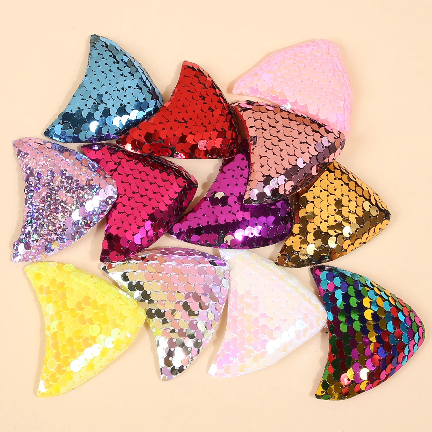 10pcs Sponge Three Dimensional Sequin Cat Ear Decor Accessories DIY Hair Accessories Clothing And Headwear Decor Accessories