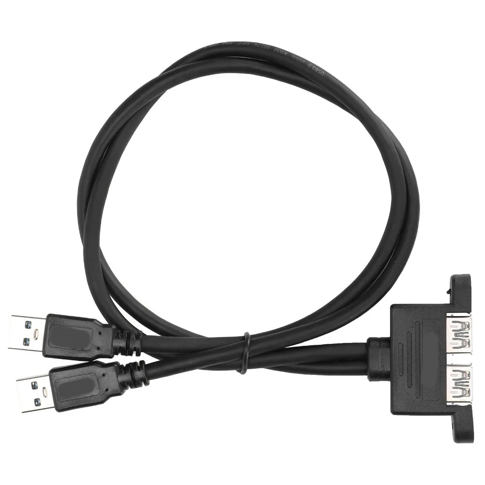 Practical 50cm USB Extension Cable 2 Ports Dual High Speed USB Front Panel Header USB Rear Panel Bracket Computer Accessory