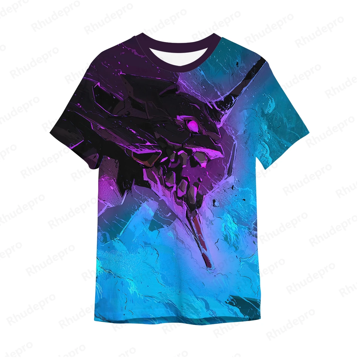 Camiseta masculina Neon Genesis Evangelion, roupa de manga curta, streetwear extragrande, Tops da moda Y2K, Y2K, 100 a 5XL, Novo, 2024