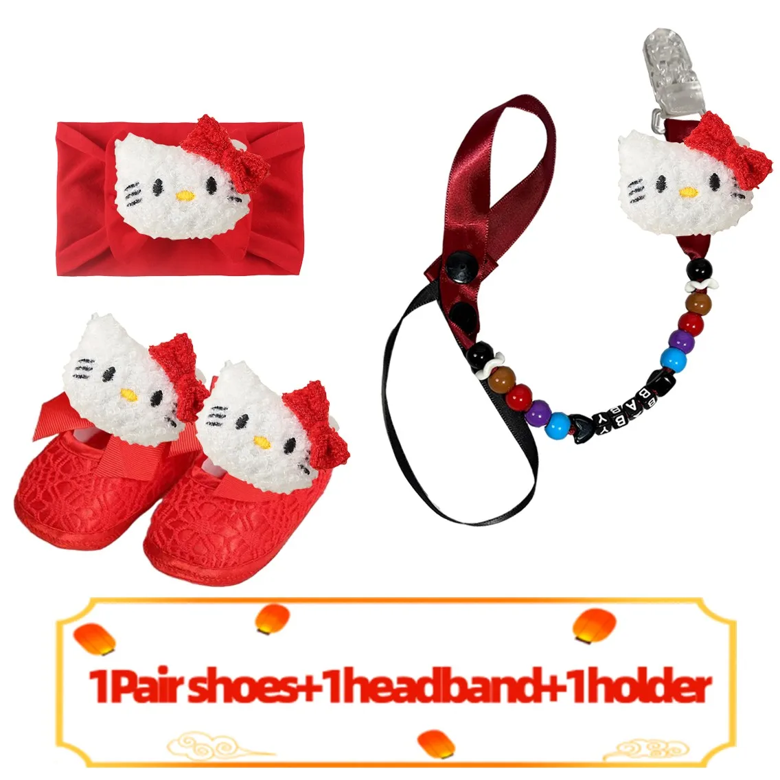 

Нежная детская обувь с бабочкой для мальчиков и девочек, кавайная детская повязка на голову, детская заколка для соски, красные туфли с гибкой головкой, От 0 до 8 месяцев