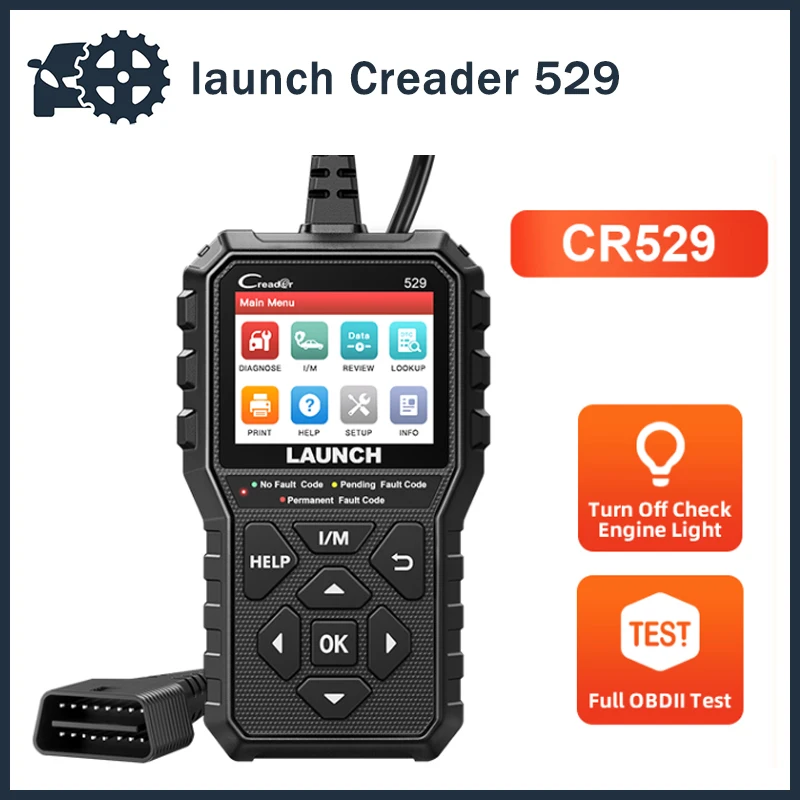 

Сканер OBD2 LAUNCH Creader 529, автомобильный диагностический инструмент, считыватель кодов OBDII, считывание кодов неисправностей, сканер OBD, считыватель кодов CR529