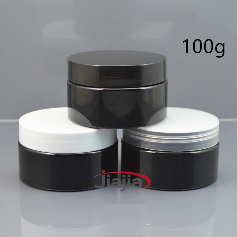 

100g Black Empty Jar Camping Use Plastic Tin Bottle Cosmetic Body Lotion Honey Gel Cream Refillable Travel Container