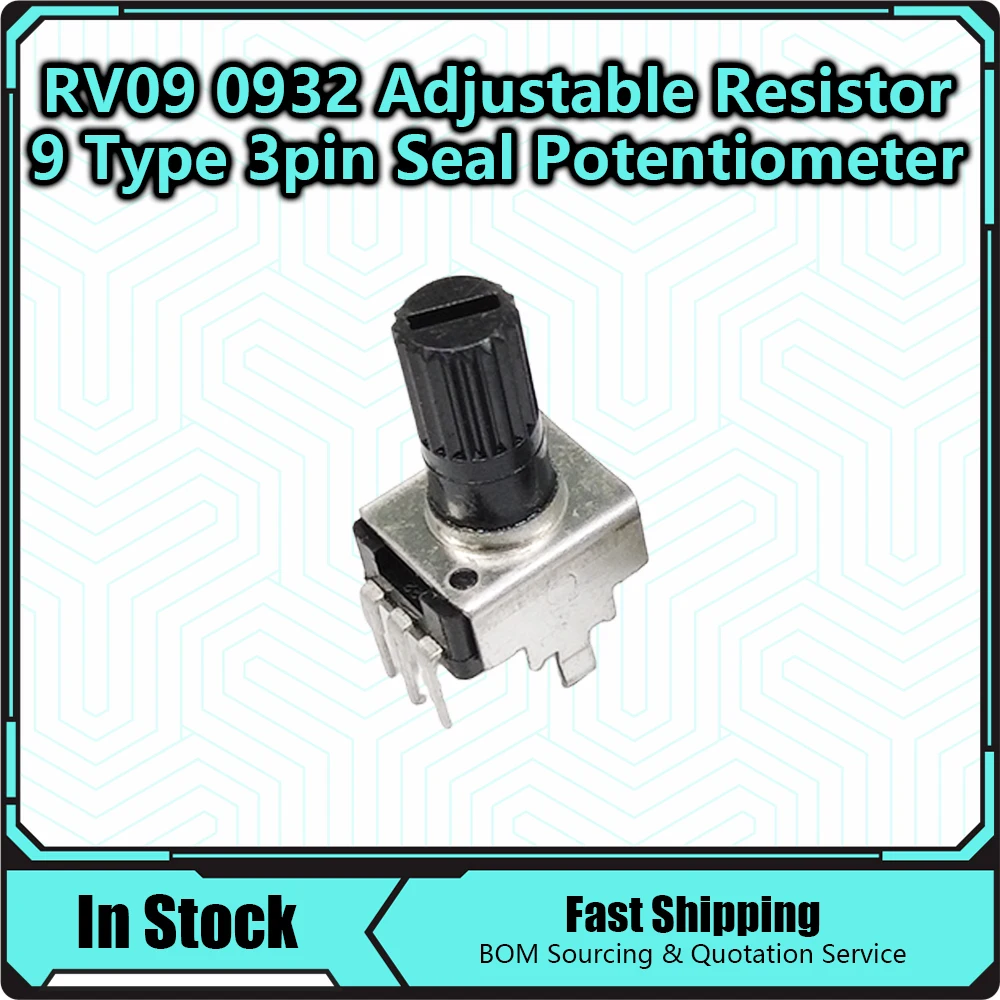Rv09 Vertical 12.5mm Shaft 1k 2k 5k 10k 20k 50k 100k 0932 Adjustable Resistor 9 Type 3pin Seal Potentiometer