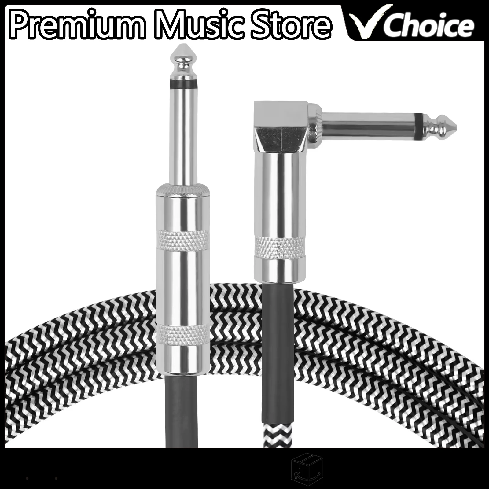 HK-LADE 3M Guitar Audio Cables Noise Reduction Line 6.35mm Color Braided Shielded Cable Bass Electric Guitar Accessories & Parts