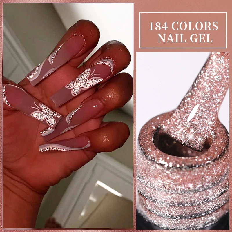 طلاء أظافر شبه دائم من LILYCUTE ، جل نقع بالأشعة فوق البنفسجية ، ورنيش ليزر لامع ، رسم الأظافر ، طبقة علوي أساسية فينيس ، تألق ، 7 * * #1