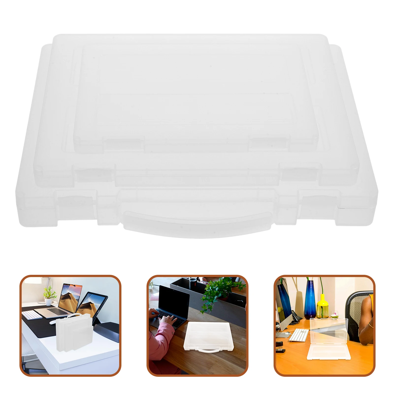 

3Pcs Transparent File Storage Box Plastic Organizer A4 A5 Folder Seal Document Holder File Folder Organizer