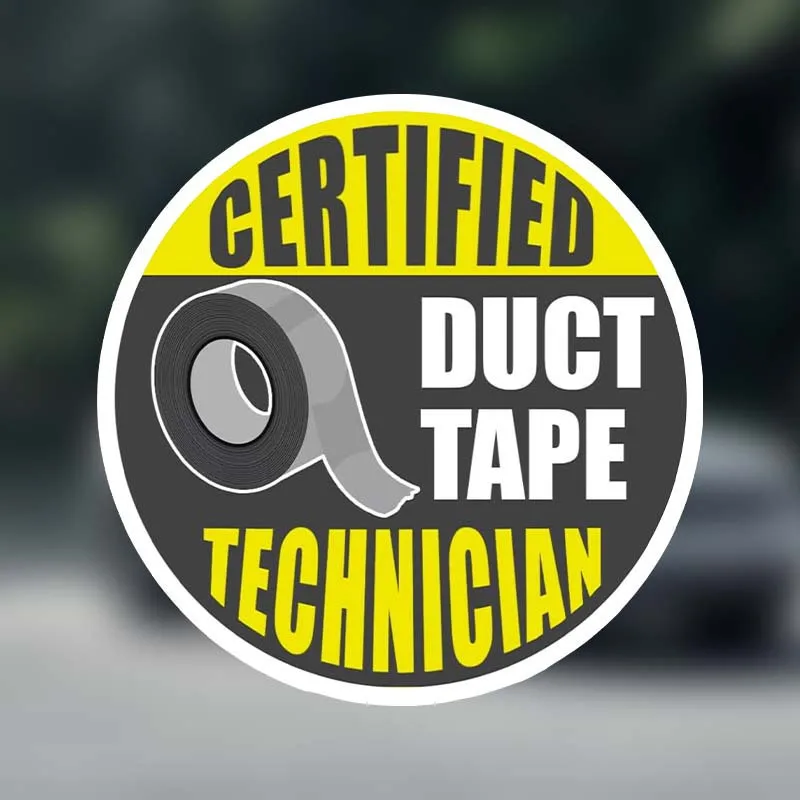 

Cartoon Duct Tape Vinyl Sticker, Waterproof Decal for Hard Hat Toolbox, Gift for Mechanics Construction Workers