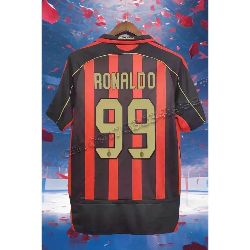 

Men's AC 2006-07 Retro Quick-Drying T-Shirt Comfortable Casual Breathable Sport Top Short Sleeves for NO. 99's Best Seller moto