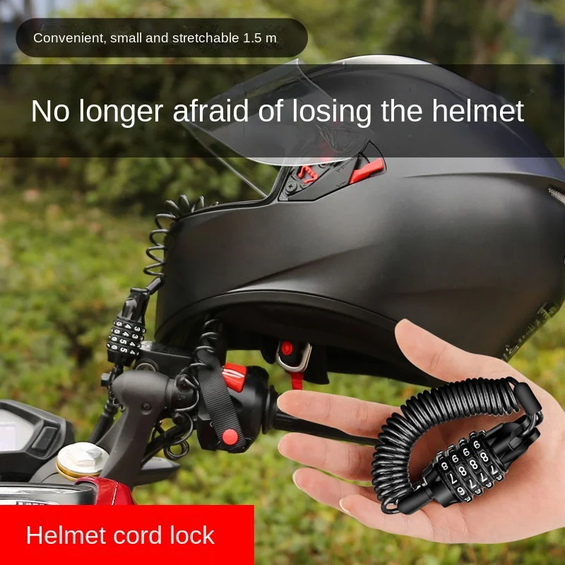 Electric Vehicle Helmet Lock Motorcycle Anti-theft Lock Mountain Code Lock Small Mini Portable Wire Cable Lock