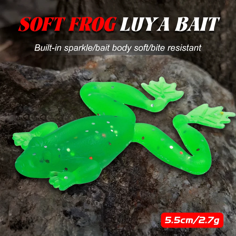 5pcs Soft Frog Bait 5.5cm 2.7g Fishing Lure 3Colors Realistic Fish Shape Artificial Bait for Bass Carp Freshwater