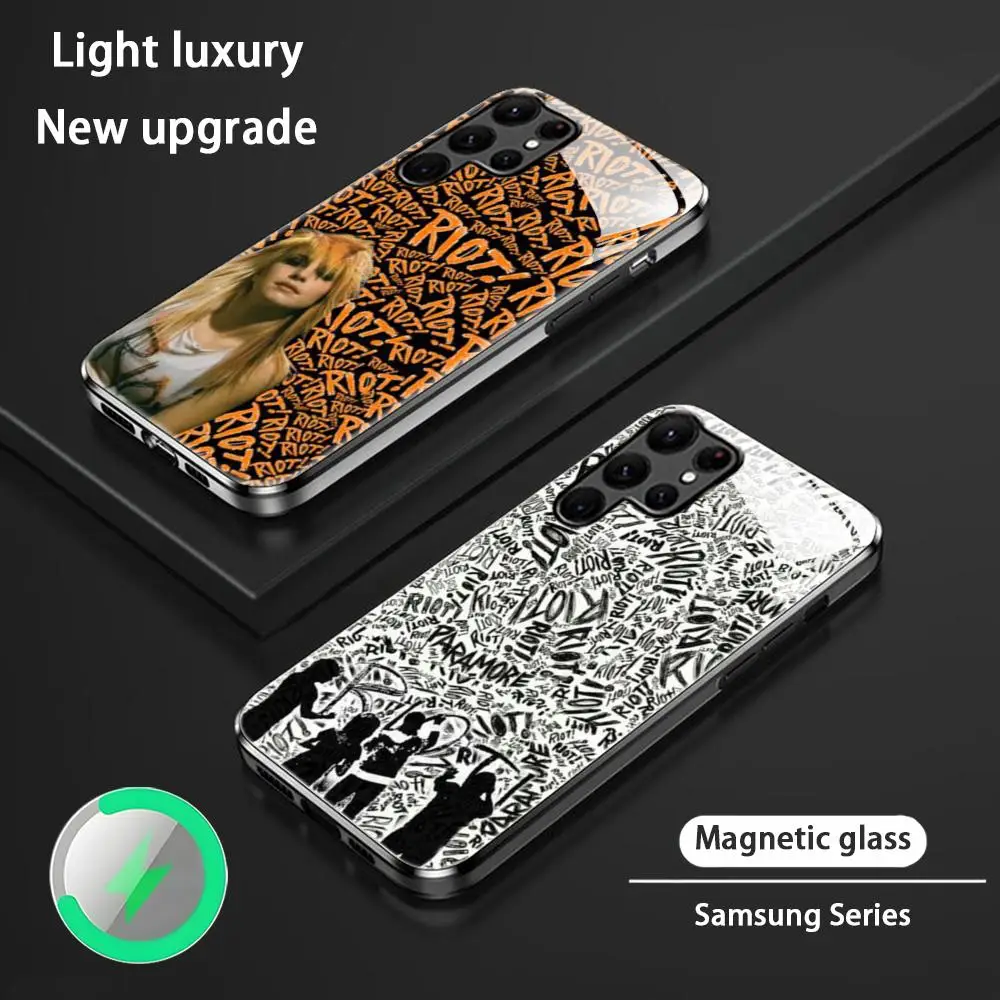 Capa de Telefone P-Para-more R-Rio-TES para Samsung S26 S25 S24 S23 S22 S21 S20 Plus Ultra, Capa Magnética de Vidro