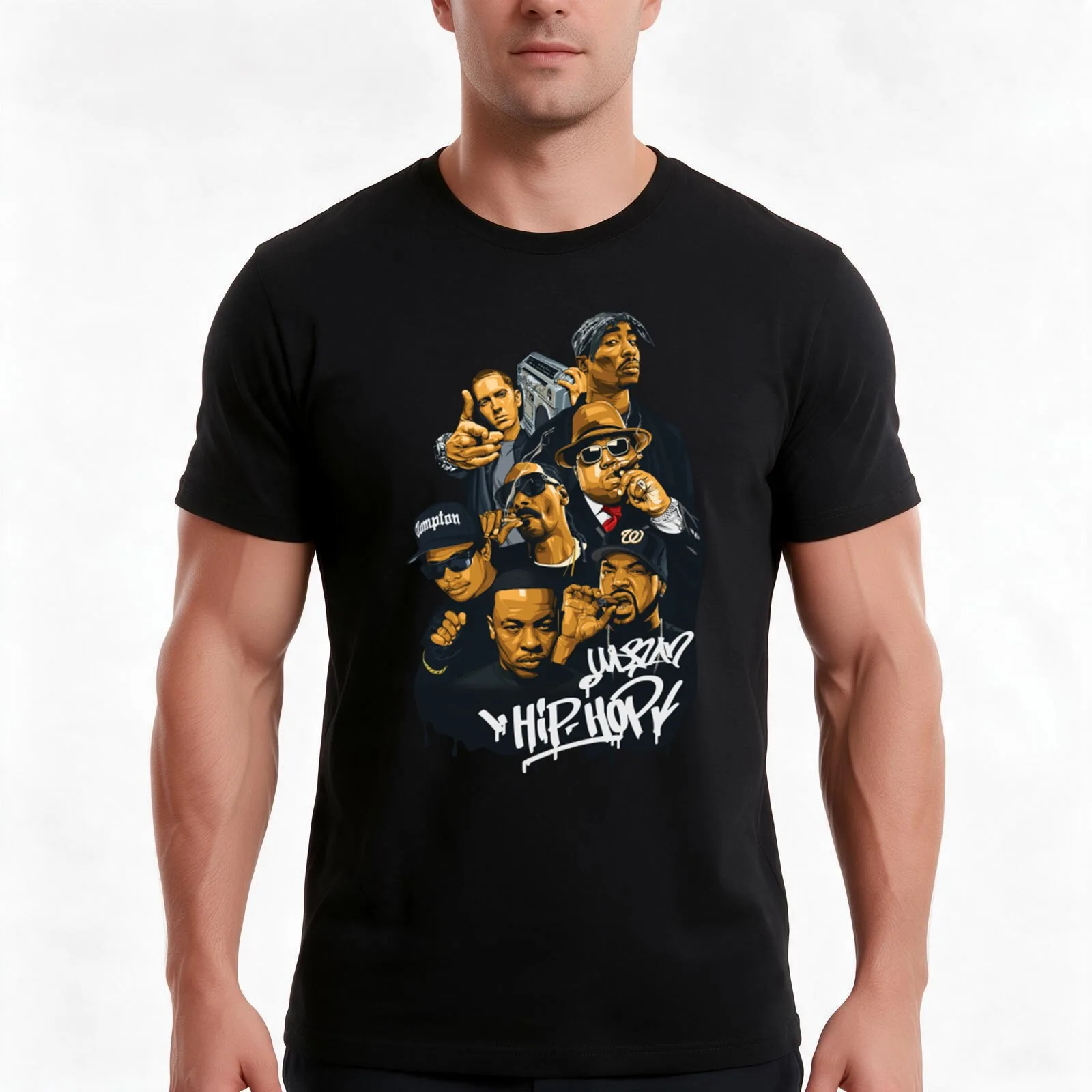 Hip Hop Legends All Together T-Shirt Summer Casual Cotton Tee Oversized Streetwear Tops Vintage Graphic Print 100% Cotton