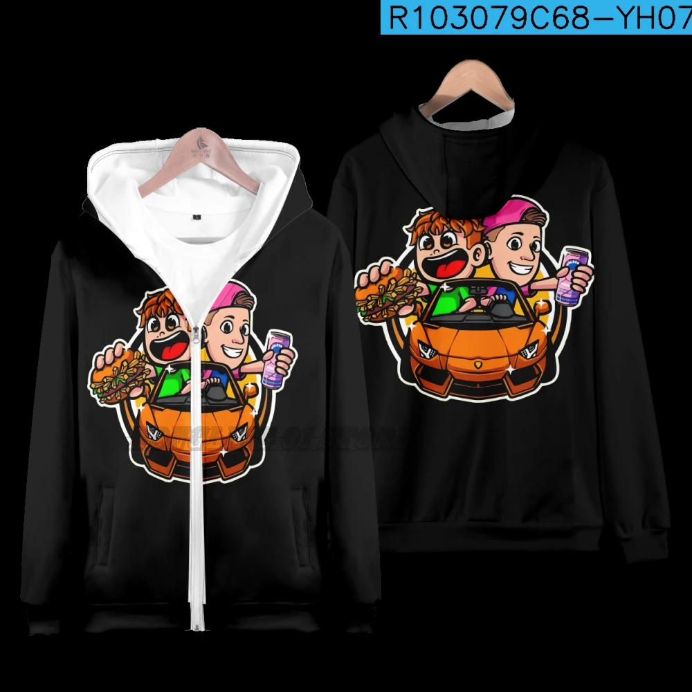 2024 Anime Burgerpommes icrimax Hoodie Teenagers Boy girls Gradient color Zipper Hooded Sweatshirts Personality Kids Clothes